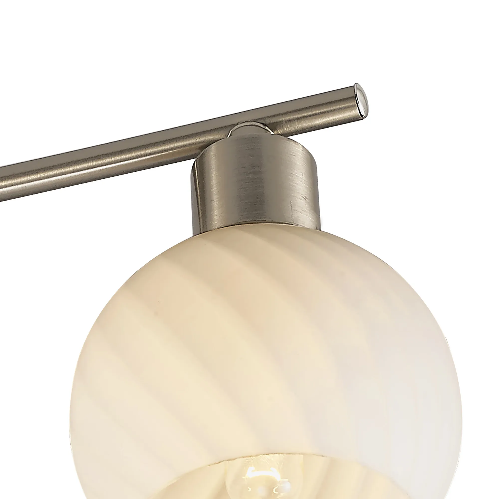 Carmen 57cm Ceiling 4 Light Satin Nickel, Opal White D0067  Deco Carmen